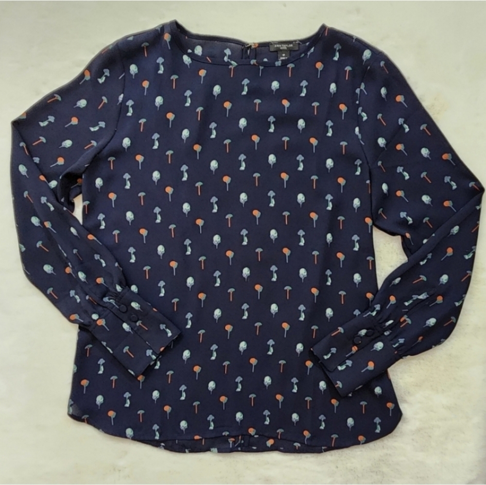 Ann Taylor Whimsical Tree Print Blouse
